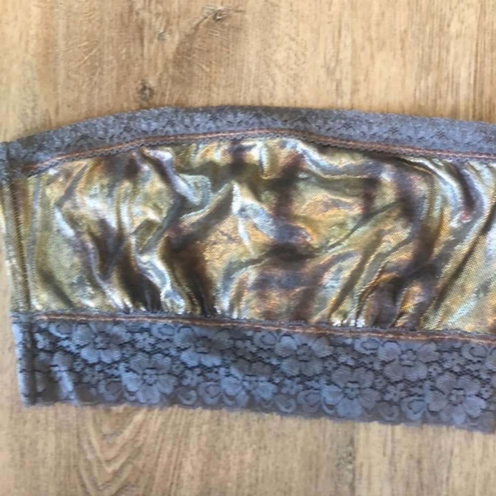 Gold Lame snakeskin Free People bandeau
